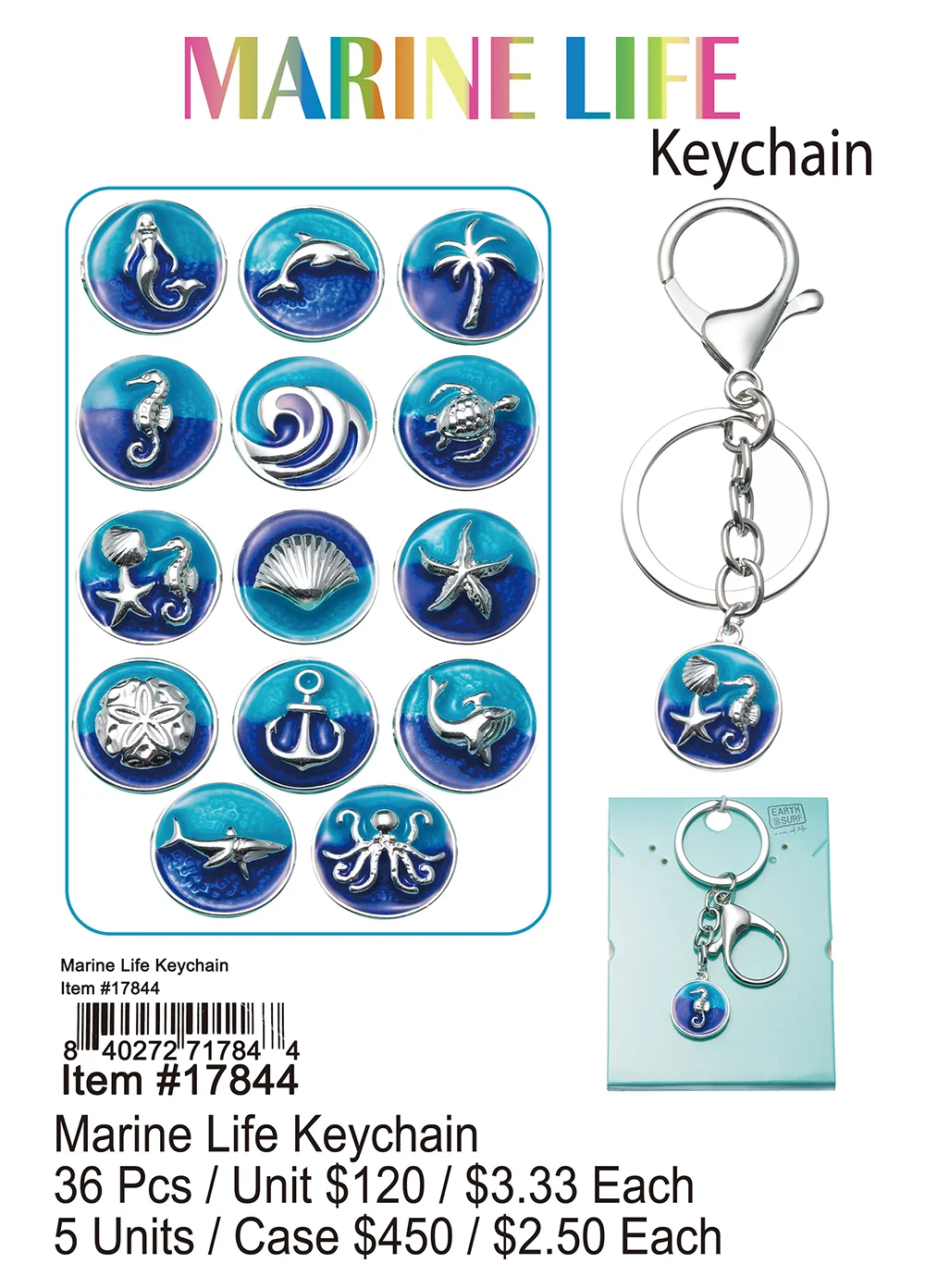 Marine Life Keychain 36 Pcs.